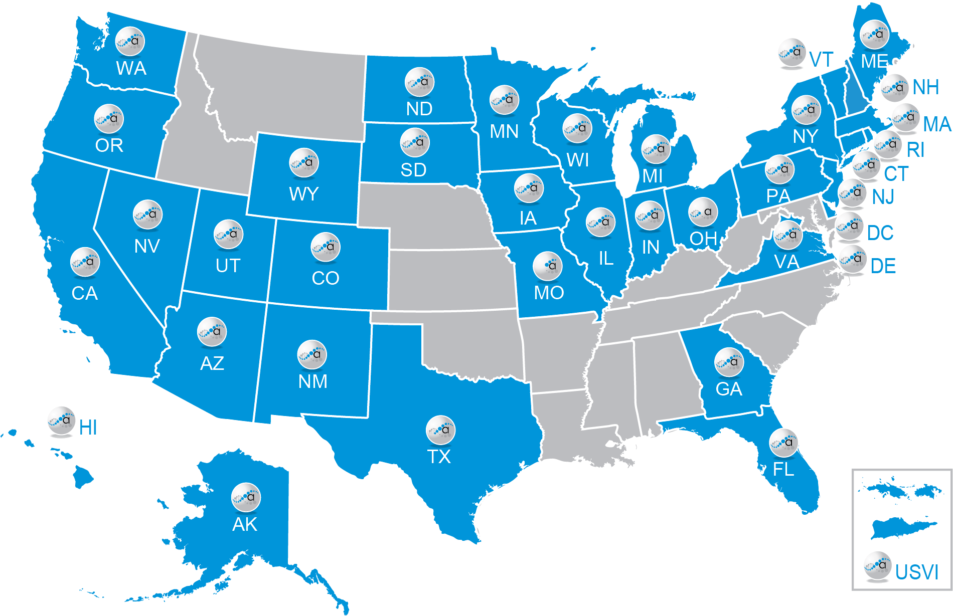 Specialty Coverage Map