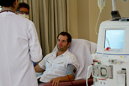 Patient receiving IVIG treatment
