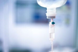 IVIG fluid being administered in hospital