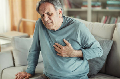 Man with chest pains as a side effect of taking Krystexxa