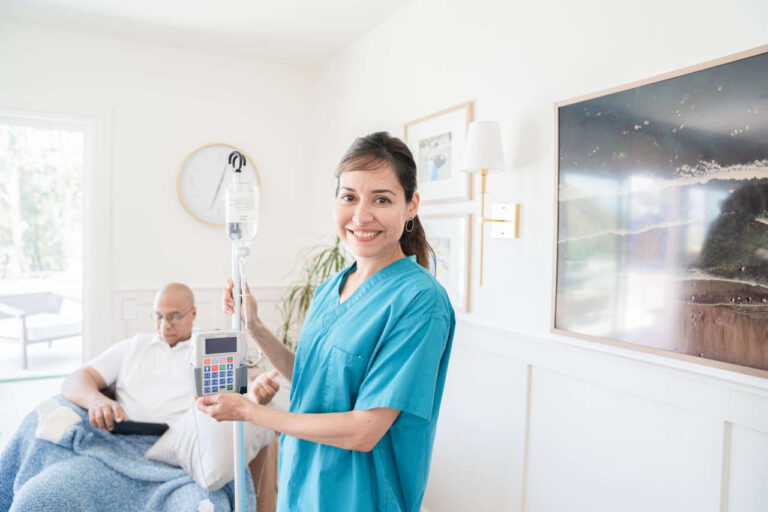 Nurse with patient on IVIG for Churg-Strauss syndrome. 