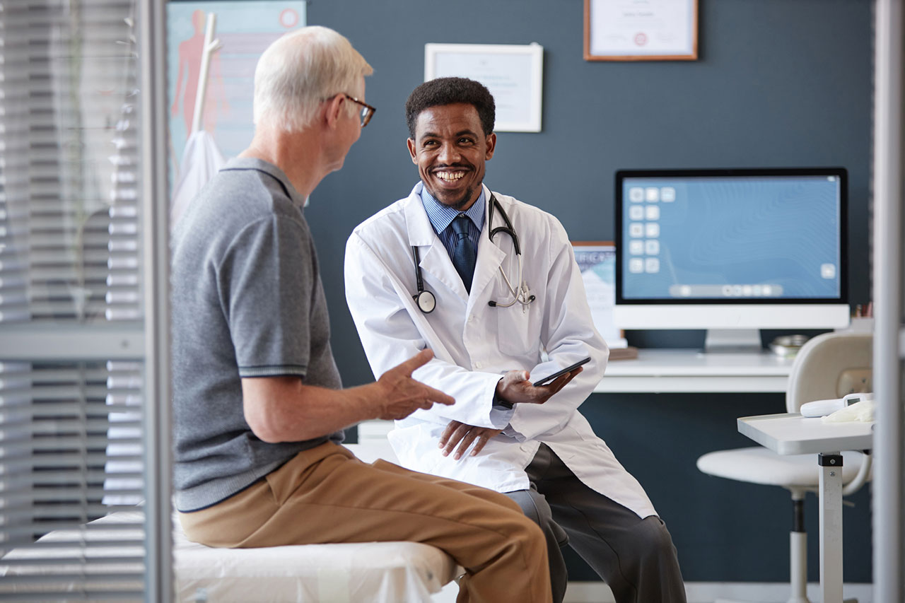 Doctor consulting with patient about Jevtana
