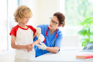 Kogenate FS patient with a nurse fixing a bandage