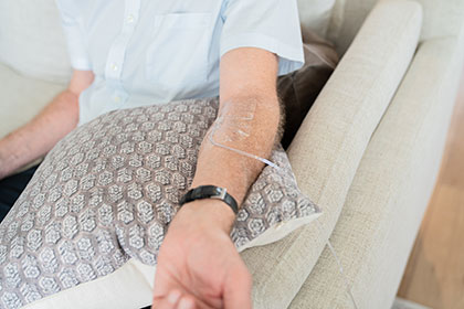 Patient receiving IVIG for bone marrow transplant