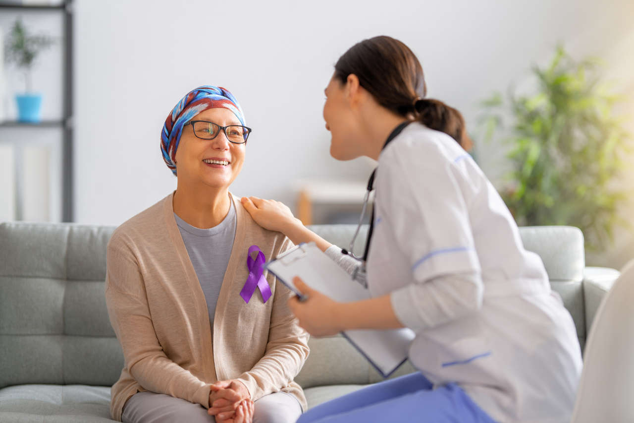 A cancer patient discussing Ojjaara with a doctor