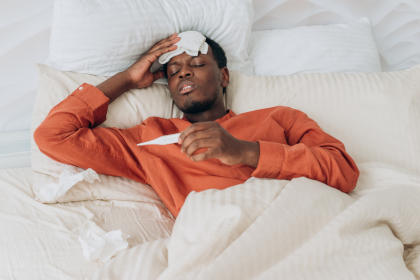 Patient with fever, a side effect of taking Sevenfact