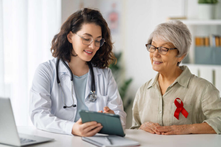 Doctor consulting with patient about the medication, Lumakras